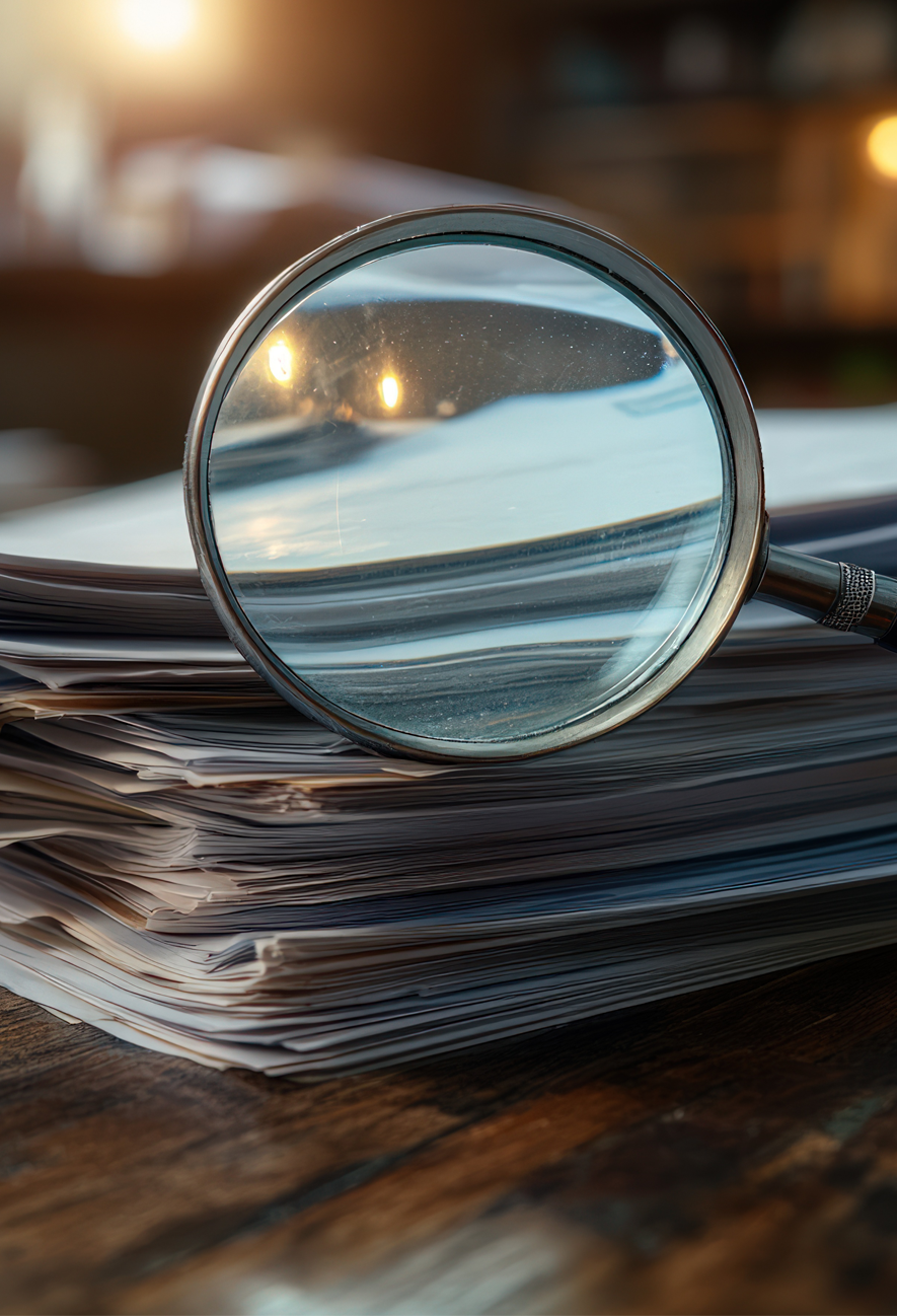 Criminal evidence tags and folders organized on a table for case investigation